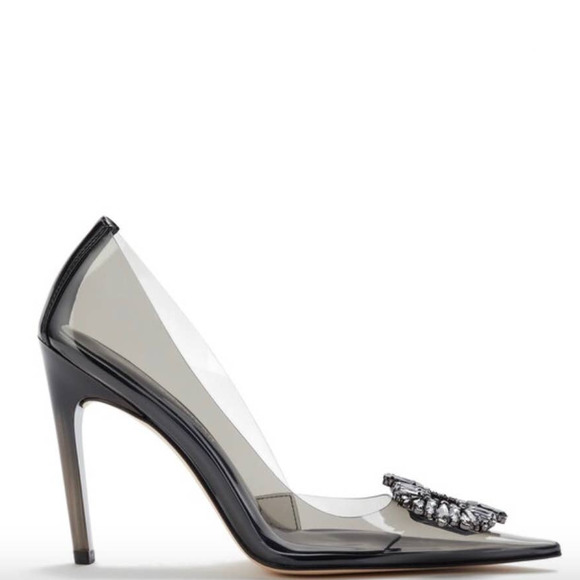 Good American Cinder-F*CKING-RELLA Jeweled Pump In Light Smoke Size 12 New - Picture 6 of 16